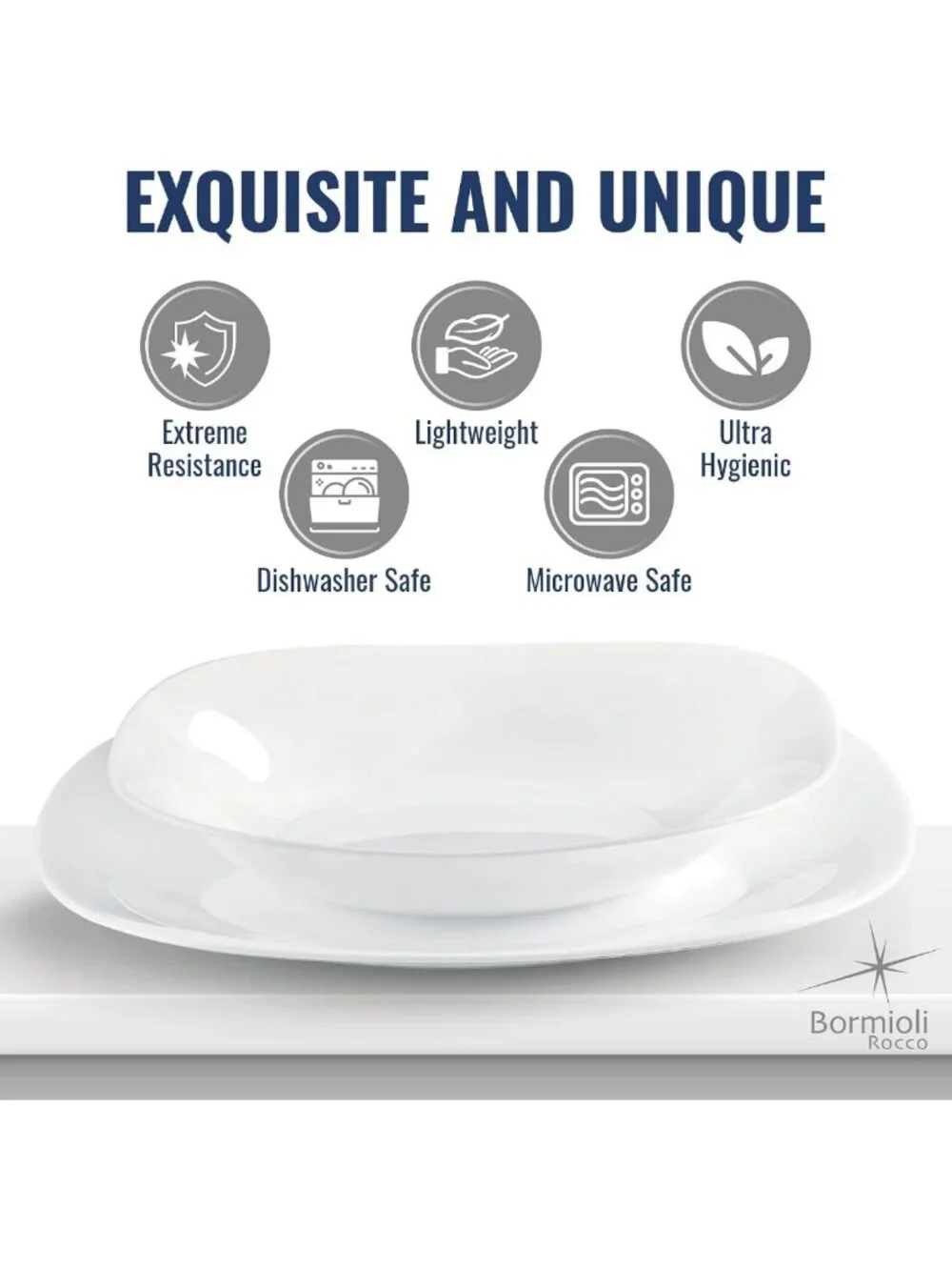 Set of 6 White Tempered Glass Plates for Appetizers, Salads & Desserts - 7.75